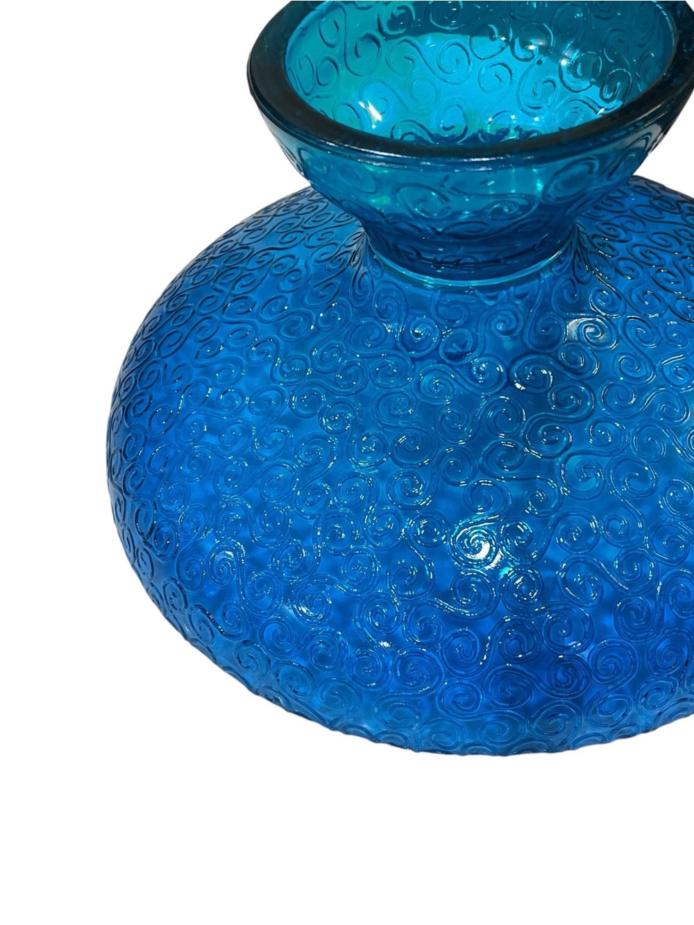 Blue/Green Glass Pedestal Bowl - Decorative Home Art made in Spain - Picture 6 of 12